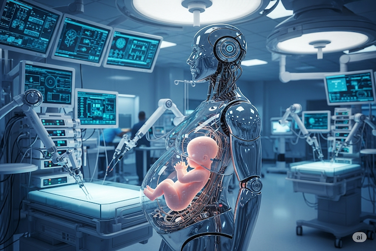 Có những rào cản cực lớn để robot mang thai thành hiện thực. (Ảnh minh họa: Ngọc Phạm/AI - Gemini)